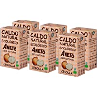 Aneto 100% Natural - Caldo de Cebolla Ecológica - caja de 6 unidades de 1 litro